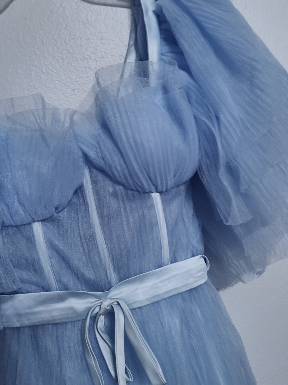 Ethereal Light Blue Tulle Gown Size S. - Picture 9 of 13